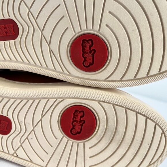 Coach Lowline Low Top Sneaker Size 6 With Rainbow Crochet Brown Leather - Picture 15 of 15